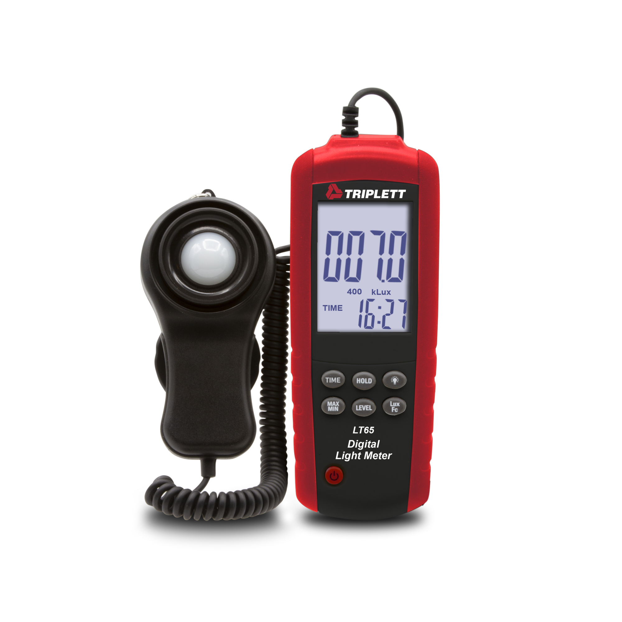 Triplett Digital Light Meter — Measures Up to 40k Foot Candles/400k Lux, Min/Max Function, Model# LT65